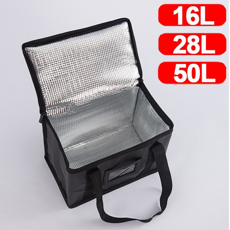Food Storage Zipper Bags - กระเป๋าปิคนิคขนาดใหญ่ 1 ชิ้น, กระเป๋าเก็บความเย็นสำหรับอาหารแบบพกพาสำหรับตั้งแคมป์กลางแจ้ง, กระเป๋าเก็บความเย็นแบบพกพาป้องกันการรั่วซึมพร้อมซิป