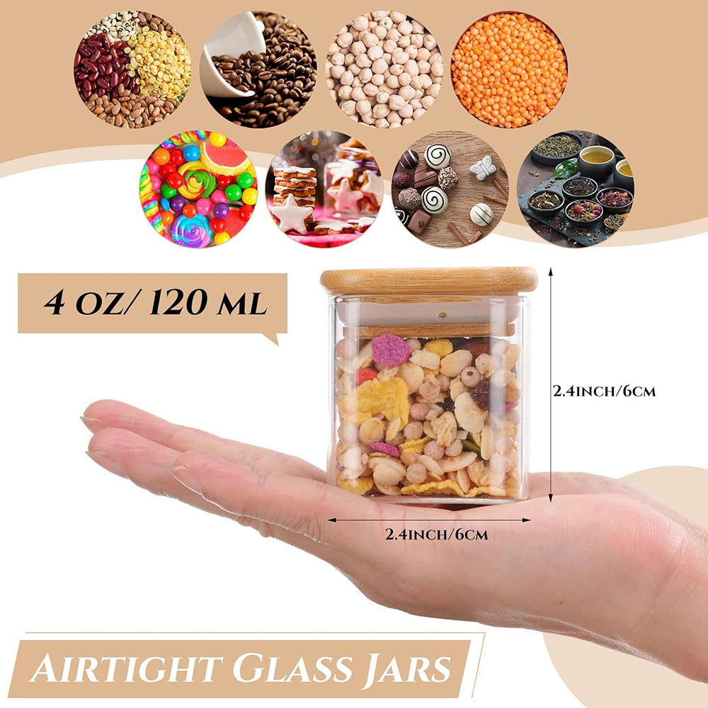 4 ออนซ์ 6 แพ็คขวดแก้วชุดป้ายเค - Food Storage Set Glass บทวิจารณ์และราคา