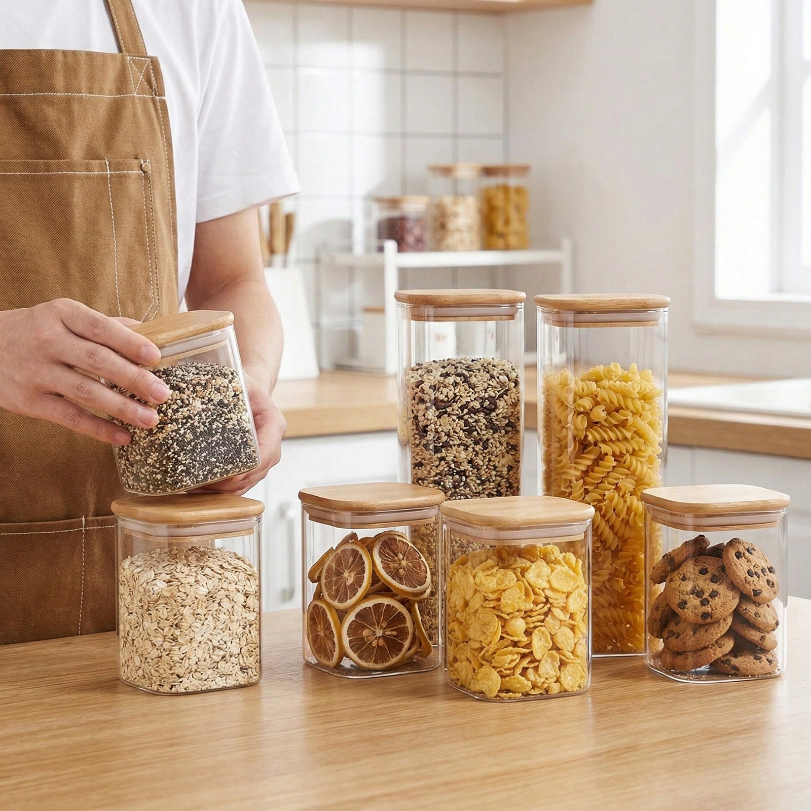 ชุดภาชนะเก็บอาหารแก้วพร้อมฝาปิ - Food Storage Containers Glass บทวิจารณ์และราคา