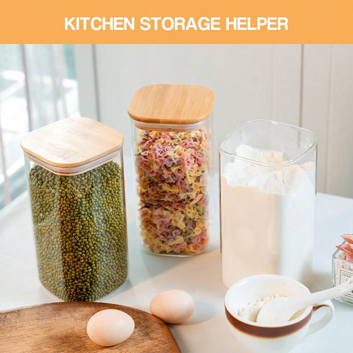 ชุดโหลแก้วเก็บอาหาร 6 ใบ ทรงสี - Food Storage Containers Glass บทวิจารณ์และราคา