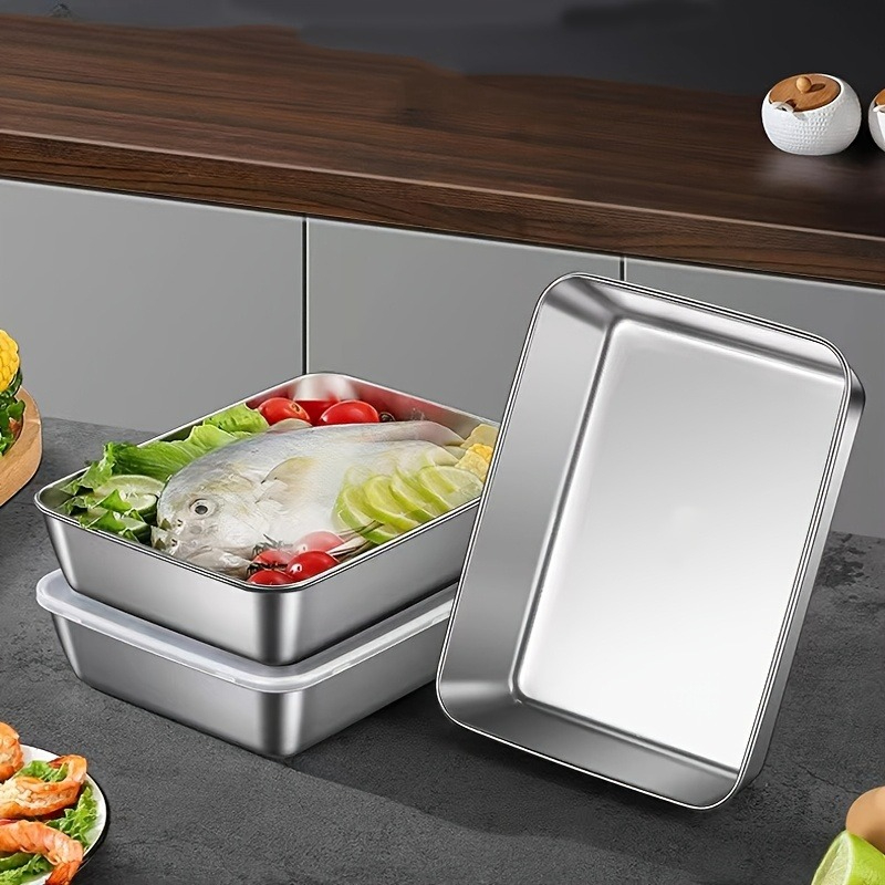 3/6 ชิ้น กล่องเก็บอาหารสแตนเลส - Food Storage Lunch Box บทวิจารณ์และราคา