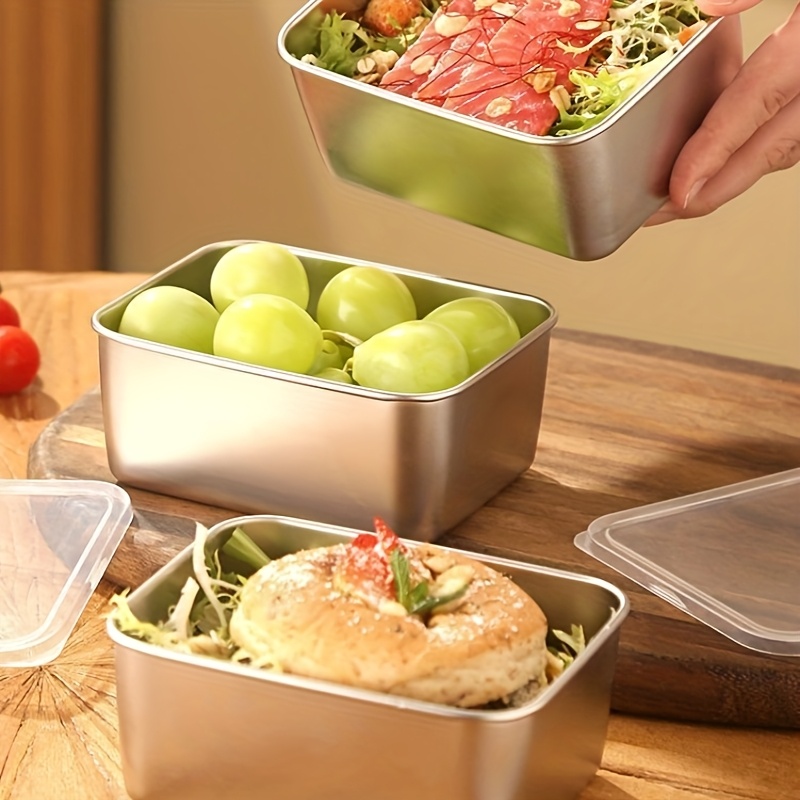 3/6 ชิ้น กล่องเก็บอาหารสแตนเลส - Food Storage Lunch Box บทวิจารณ์และราคา