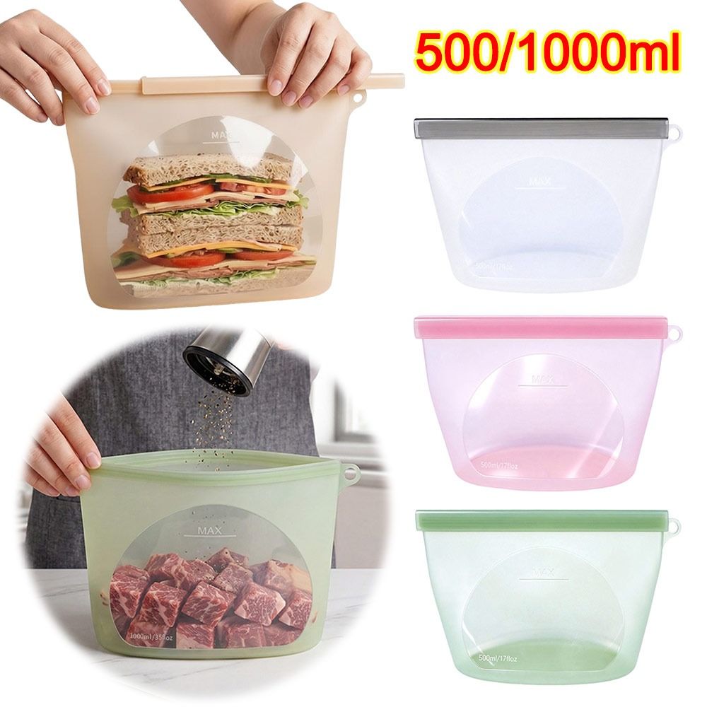 ถุงซิลิโคนถนอมอาหาร ถุงบรรจุภั - Food Storage Zipper Bags บทวิจารณ์และราคา