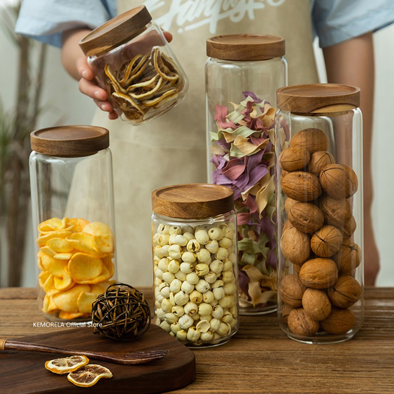 ไม้ฝาปิดแก้ว Airtight กระป๋องห - Food Storage Glass Box บทวิจารณ์และราคา