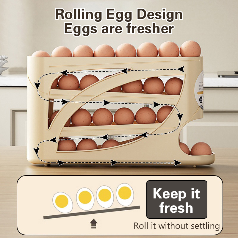 ที่วางไข่แบบม้วนอัตโนมัติ 4 ชั - Food Storage Rack For Kitchen บทวิจารณ์และราคา