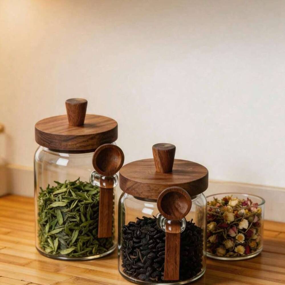 ชุด 3 ชิ้น โหลแก้วใสพร้อมฝาไม้ - Food Storage Set Glass บทวิจารณ์และราคา