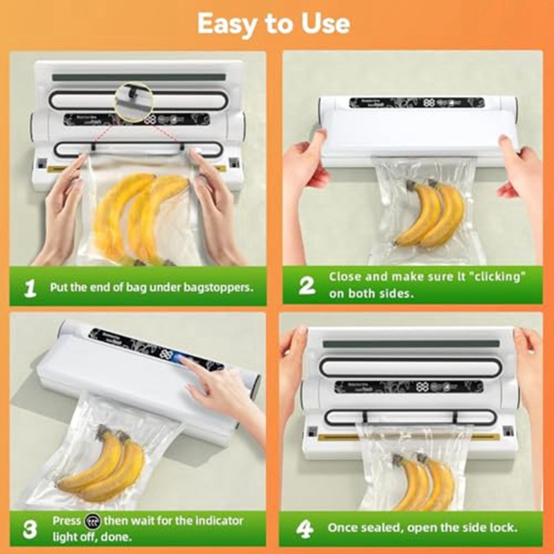 M10K เครื่องซีลสูญญากาศอาหาร,  - Food Storage Vacuum Seal Bags บทวิจารณ์และราคา