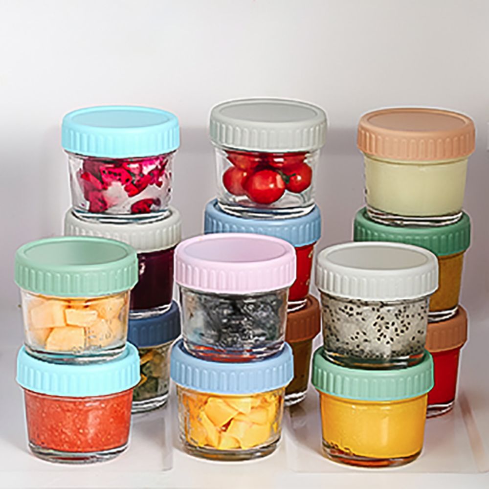 ขวดแก้วใส่อาหารเด็ก 6 ชิ้น ใช้ - Food Storage Glass Box บทวิจารณ์และราคา