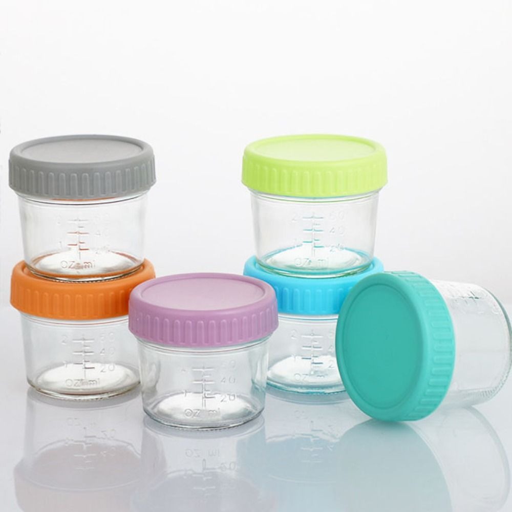 ขวดแก้วใส่อาหารเด็ก 6 ชิ้น ใช้ - Food Storage Glass Box บทวิจารณ์และราคา