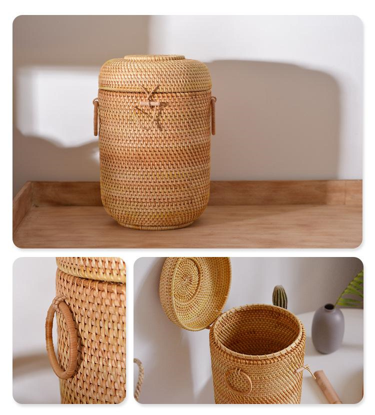 กล่องเก็บชาหวายสานมือพร้อมฝาปิ - Food Storage Underground บทวิจารณ์และราคา