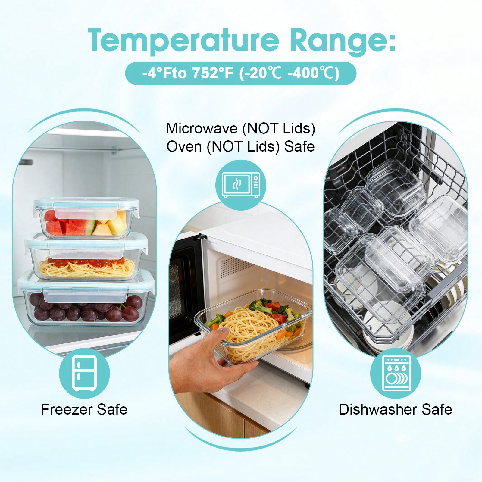 กล่องเก็บอาหารแก้วปิดผนึก 16 ช - Food Storage Glass Box บทวิจารณ์และราคา
