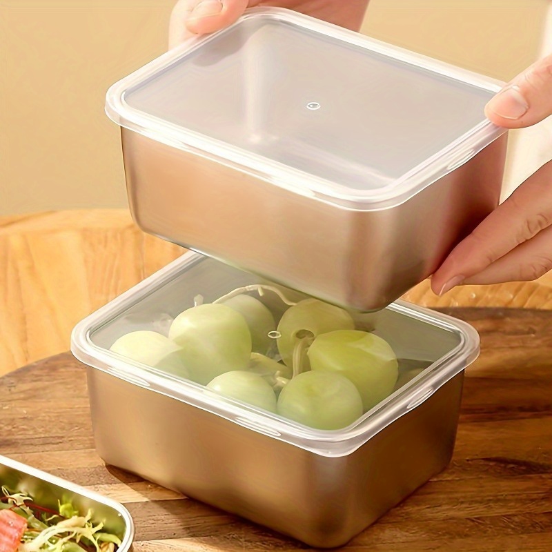 1/3/6pcs ภาชนะเก็บ,สแตนเลสสดกล - Food Storage Stackable Containers บทวิจารณ์และราคา