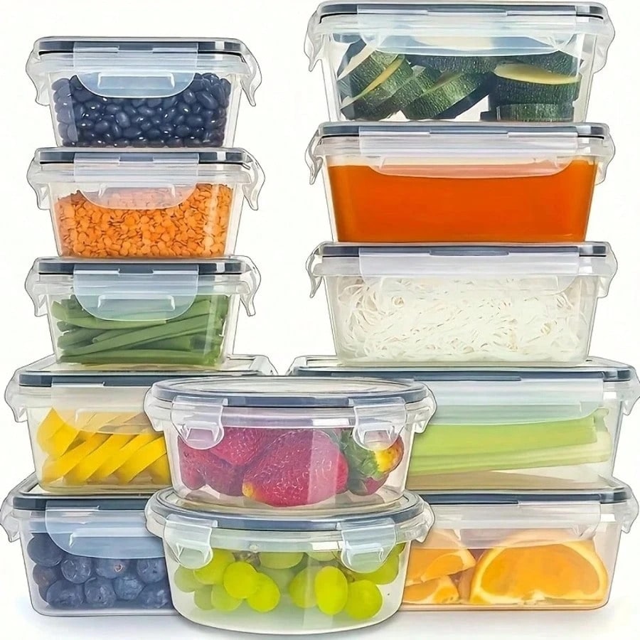 กล่องเก็บอาหารพลาสติกปิดผนึก 1 - Food Storage Lunch Box บทวิจารณ์และราคา