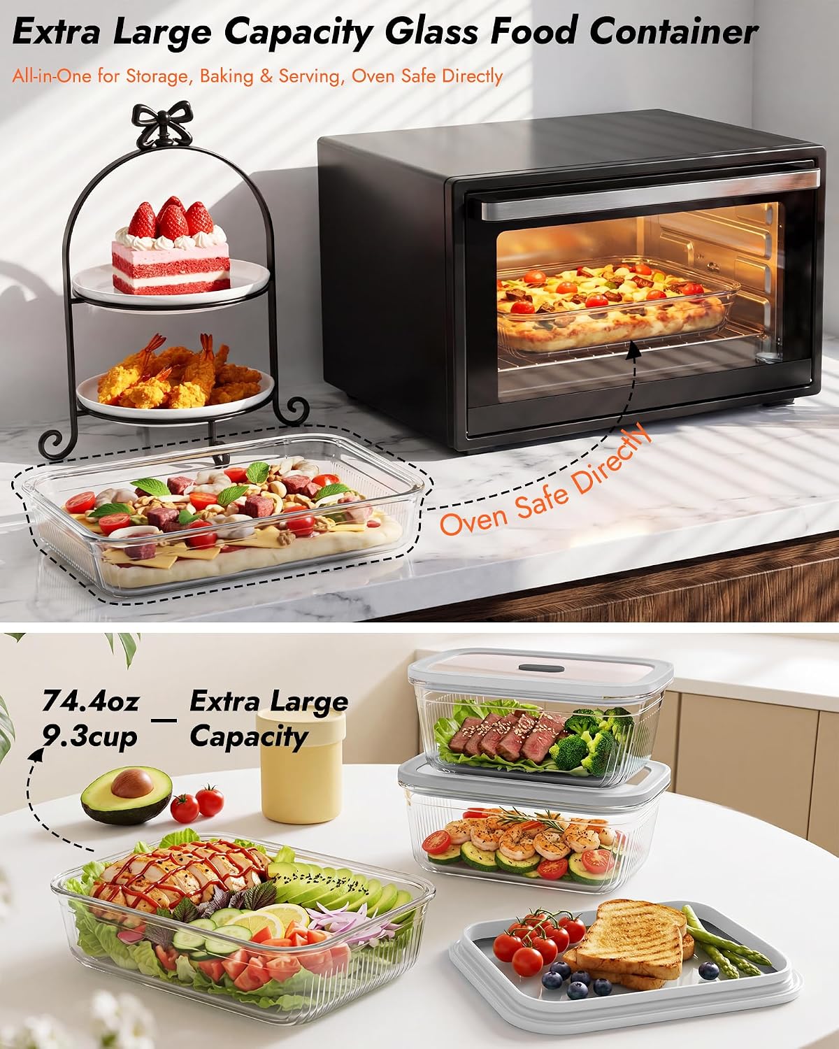ชุดภาชนะเก็บอาหารแก้ว 2 ชิ้น พ - Food Storage Glass Box บทวิจารณ์และราคา