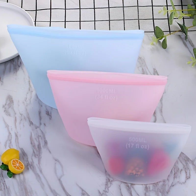 ถุงซิลิโคนเก็บอาหารแบบใช้ซ้ำได - Food Storage Silicone Bags บทวิจารณ์และราคา