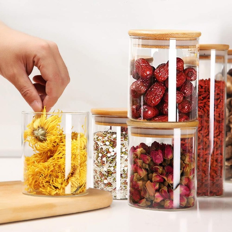 ชุดขวดแก้ว 12 ใบ พร้อมฝาปิดไม้ - Food Storage Set Glass บทวิจารณ์และราคา