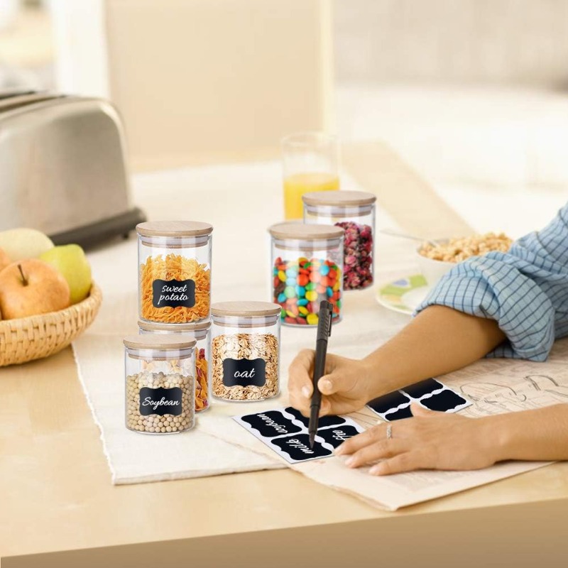 ชุดขวดแก้ว 12 ใบ พร้อมฝาปิดไม้ - Food Storage Set Glass บทวิจารณ์และราคา