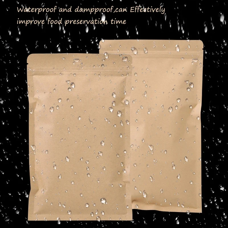 100PCS กระดาษคราฟท์สีน้ำตาลซิป - Food Storage Zipper Bags บทวิจารณ์และราคา