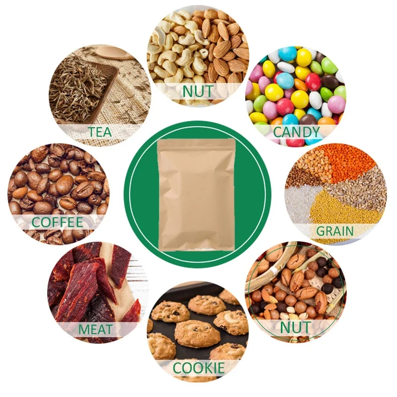 100PCS กระดาษคราฟท์สีน้ำตาลซิป - Food Storage Zipper Bags บทวิจารณ์และราคา