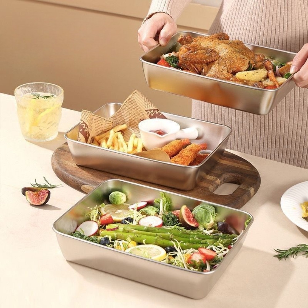 ถาดเสิร์ฟสแตนเลสเกรดอาหารพร้อม - Food Storage Equipment บทวิจารณ์และราคา