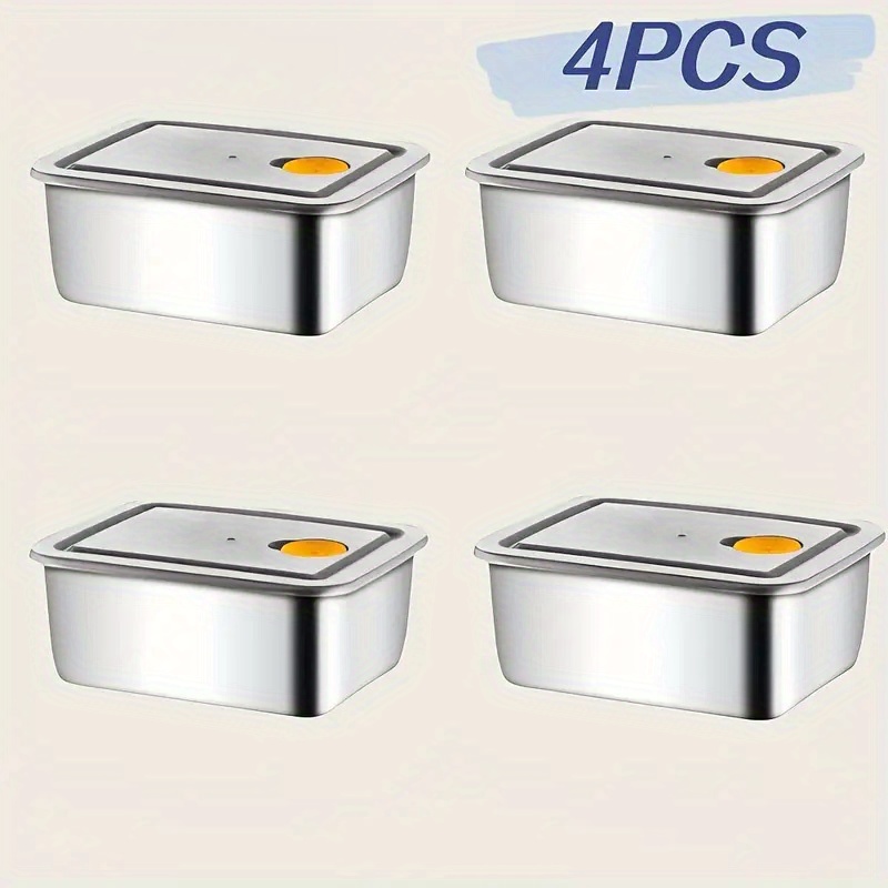 ชุดกล่องเก็บอาหารสแตนเลส 4 ชิ้ - Food Storage Stackable Containers บทวิจารณ์และราคา