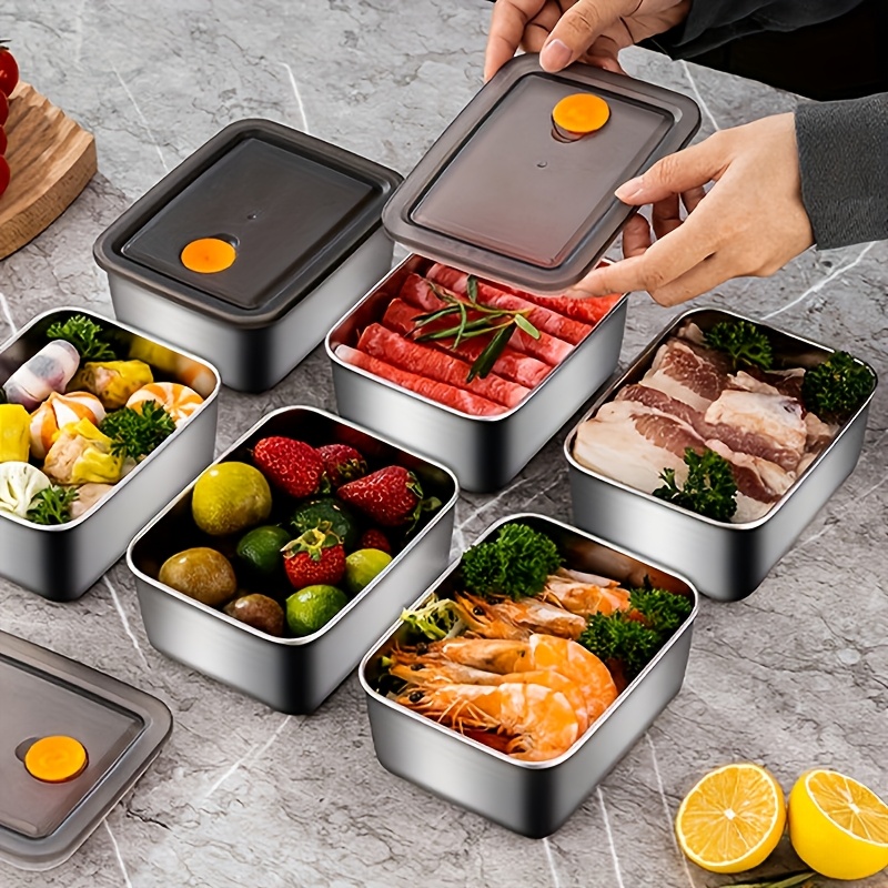 ชุดกล่องเก็บอาหารสแตนเลส 4 ชิ้ - Food Storage Stackable Containers บทวิจารณ์และราคา