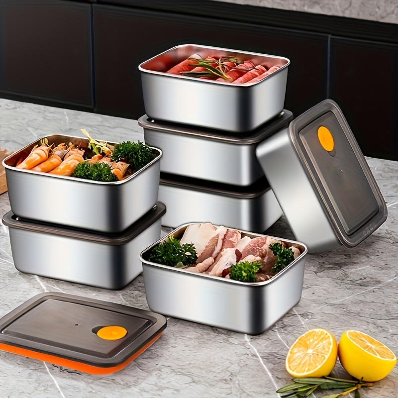 ชุดกล่องเก็บอาหารสแตนเลส 4 ชิ้ - Food Storage Stackable Containers บทวิจารณ์และราคา