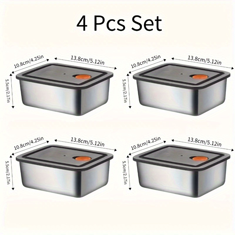 ชุดกล่องเก็บอาหารสแตนเลส 4 ชิ้ - Food Storage Stackable Containers บทวิจารณ์และราคา