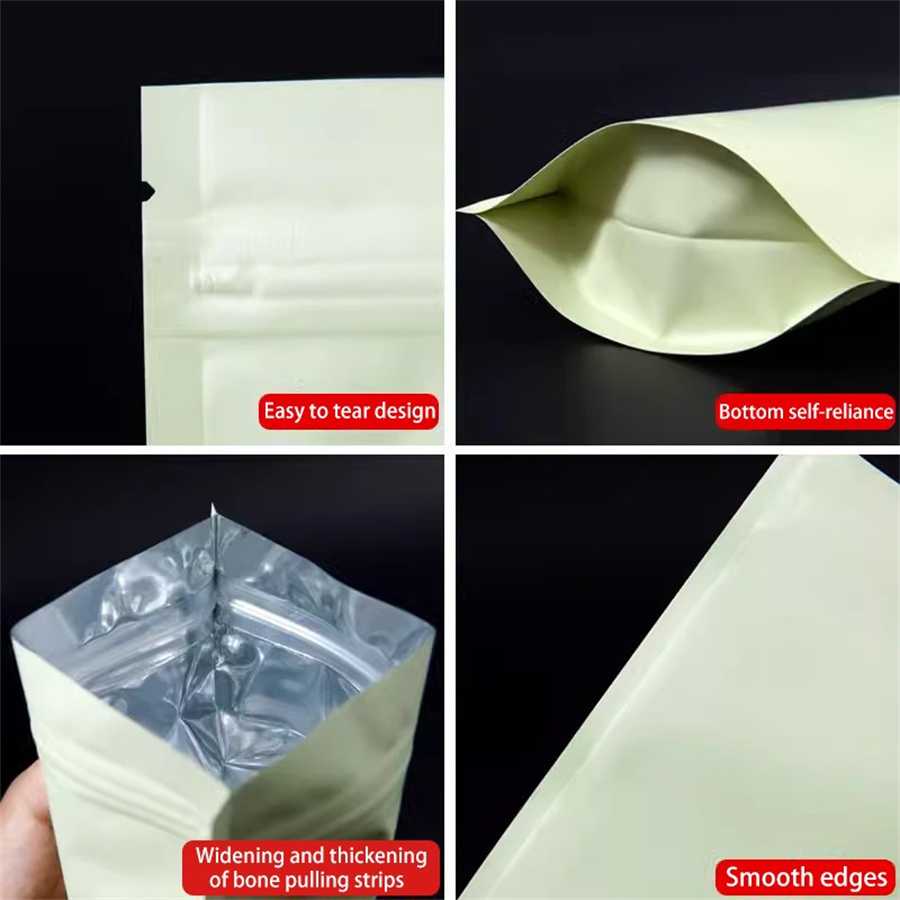 50/100PCS ซิปสีเหลืองอ่อนแบบด้ - Food Storage Zipper Bags บทวิจารณ์และราคา
