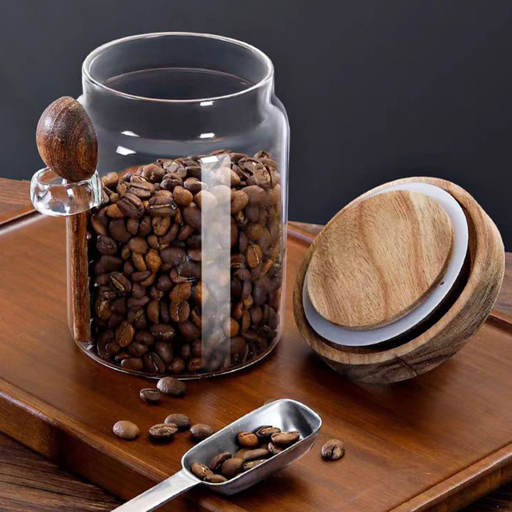 โถเก็บอาหารแก้วใสพร้อมฝาไม้ปิด - Food Storage Containers Glass บทวิจารณ์และราคา