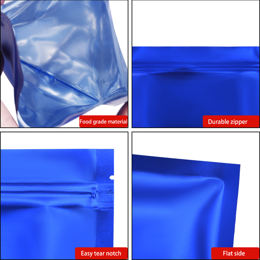 100 ชิ้น ถุงซิปฟอยล์สีน้ำเงินด - Food Storage Zipper Bags บทวิจารณ์และราคา