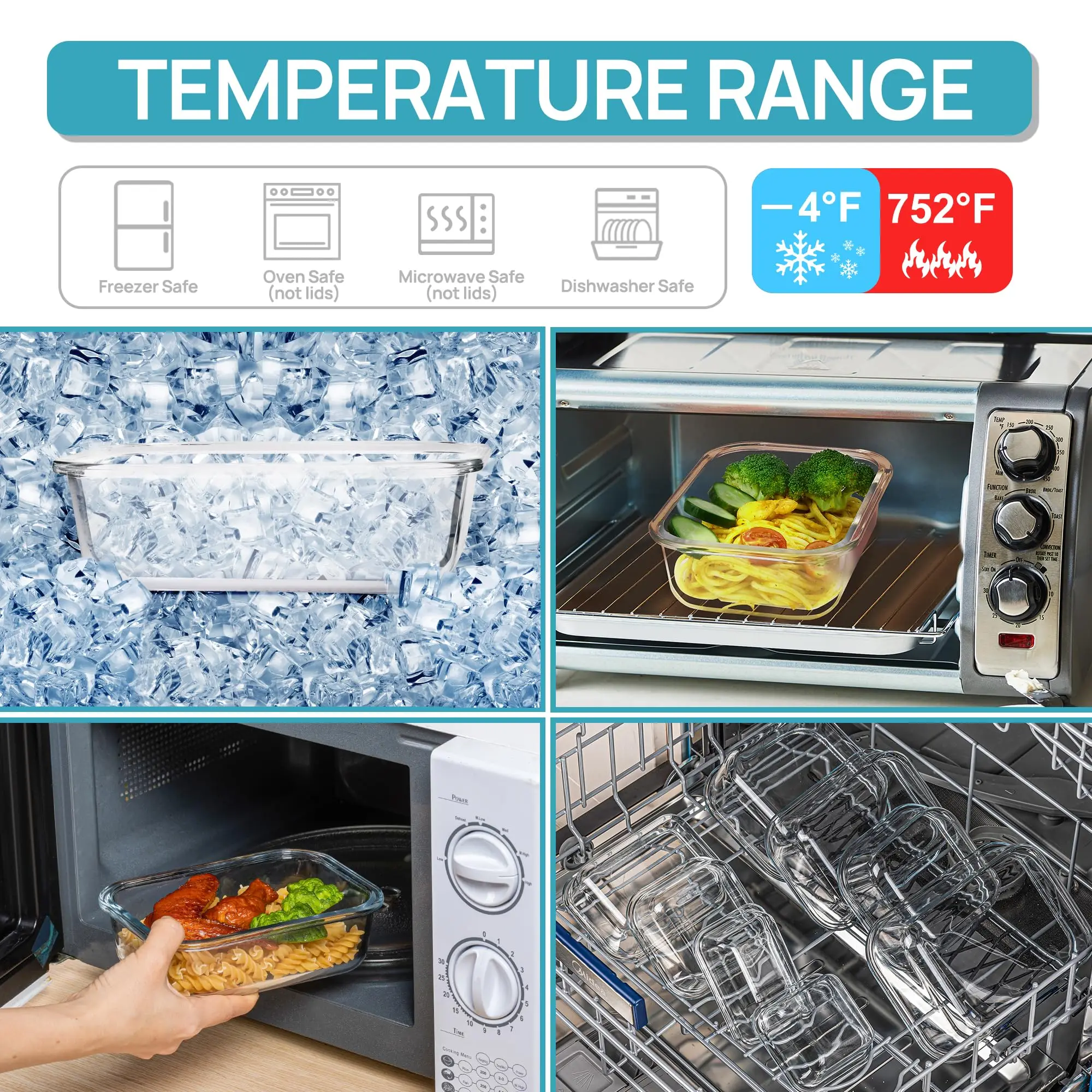 กล่องข้าวแก้วภาชนะเก็บอาหาร, อ - Food Storage Glass Box บทวิจารณ์และราคา