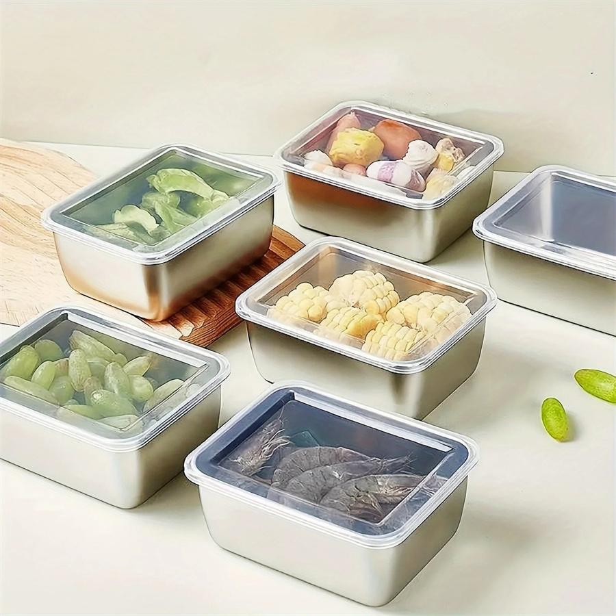 1/3/5pcs สแตนเลสกล่องเก็บอาหาร - Food Storage Equipment บทวิจารณ์และราคา