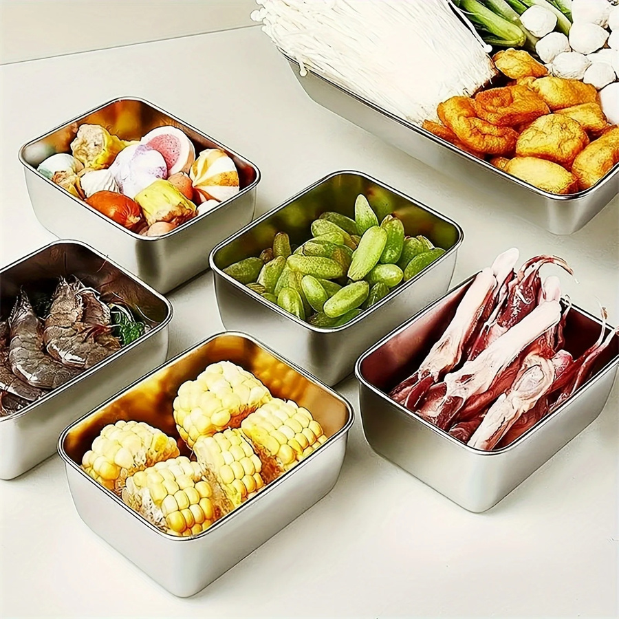 1/3/5pcs สแตนเลสกล่องเก็บอาหาร - Food Storage Equipment บทวิจารณ์และราคา