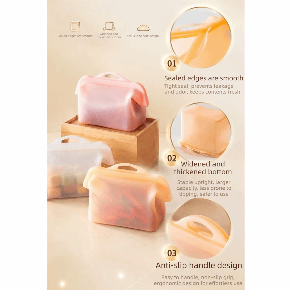 ถุงเก็บอาหารซิลิโคนกันรั่ว ทนค - Food Storage Silicone Bags บทวิจารณ์และราคา