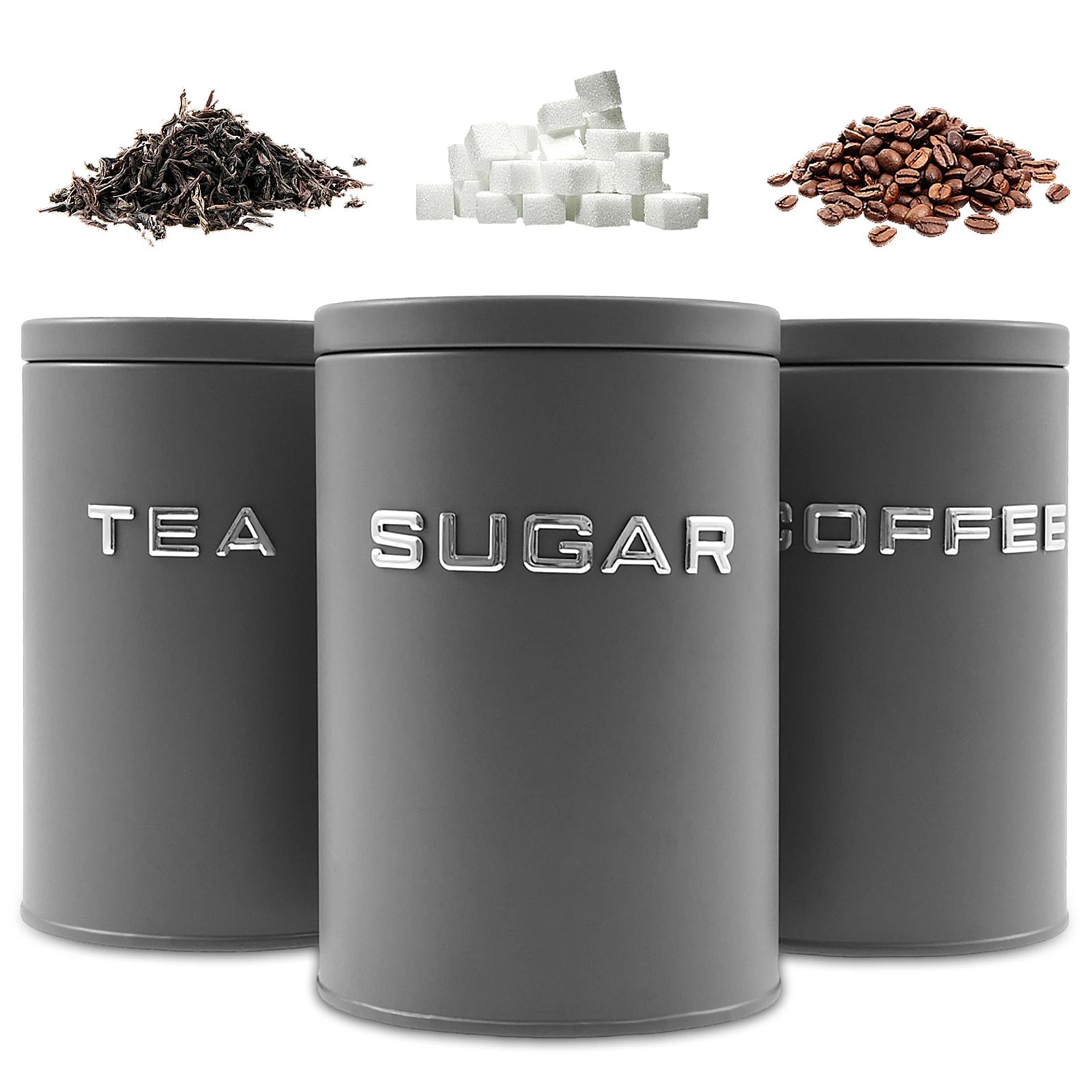 กระป๋องเก็บชา กาแฟ น้ำตาล 3 ชิ - Food Storage Metal Box บทวิจารณ์และราคา