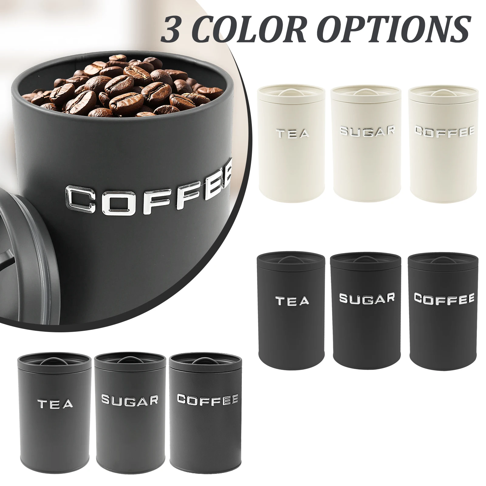 กระป๋องเก็บชา กาแฟ น้ำตาล 3 ชิ - Food Storage Metal Box บทวิจารณ์และราคา