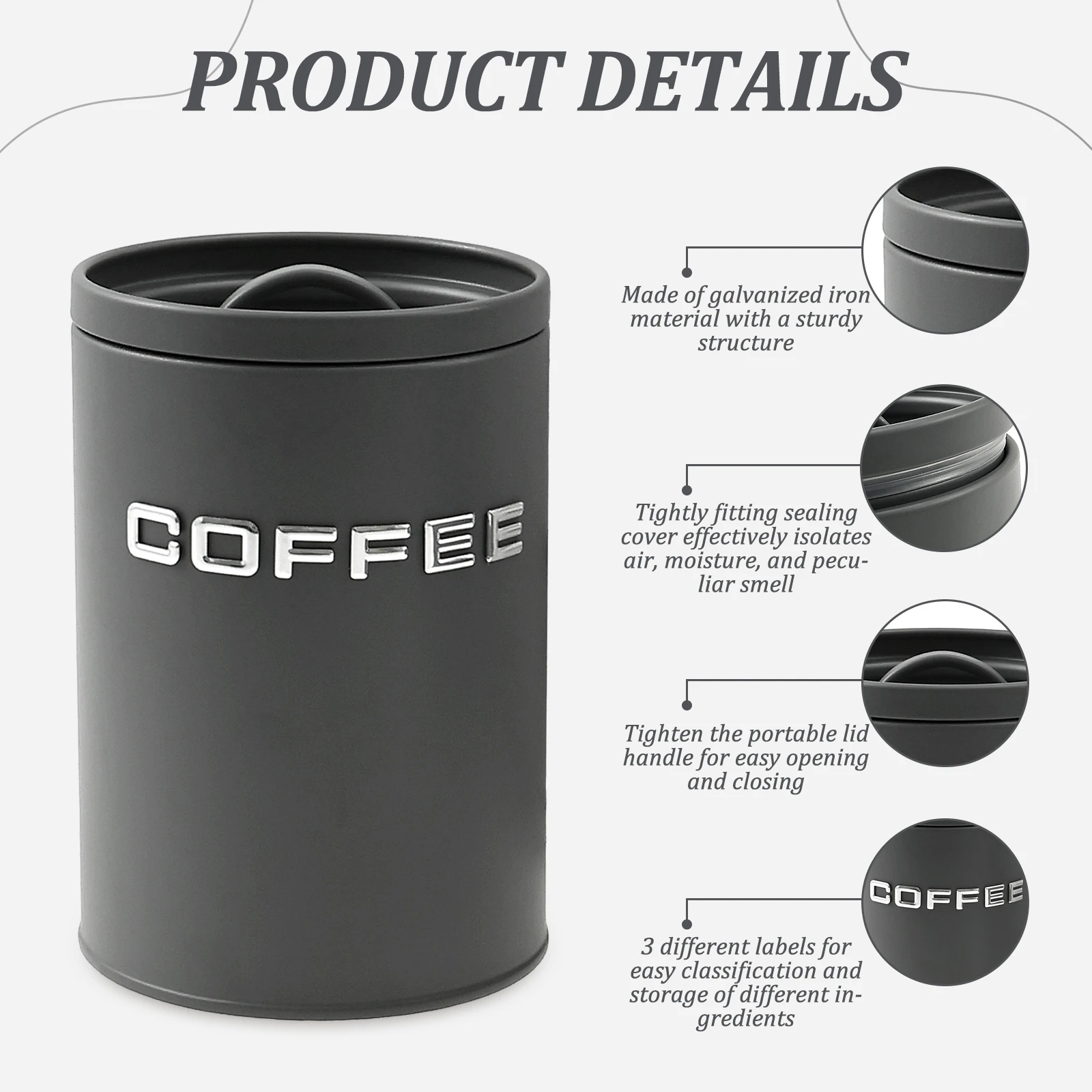 กระป๋องเก็บชา กาแฟ น้ำตาล 3 ชิ - Food Storage Metal Box บทวิจารณ์และราคา