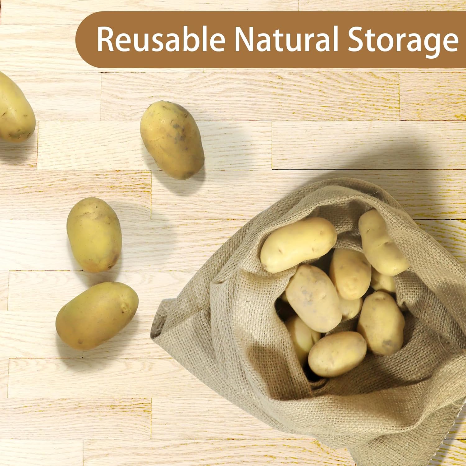1 แพ็คกระสอบมันฝรั่ง Burlap กร - Food Storage Roots บทวิจารณ์และราคา