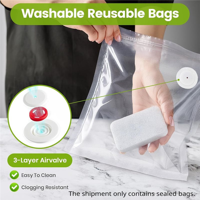 ถุงซีลสูญญากาศสำหรับอาหาร, 15  - Food Storage Vacuum Seal Bags บทวิจารณ์และราคา